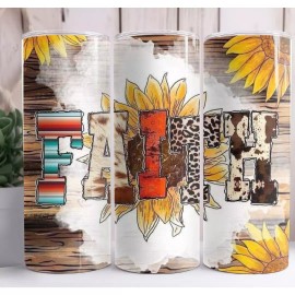 Country Grace With Alisha Faith Sunflower 20oz Skinny Tumbler Custom Insulated Drinkware with Straw