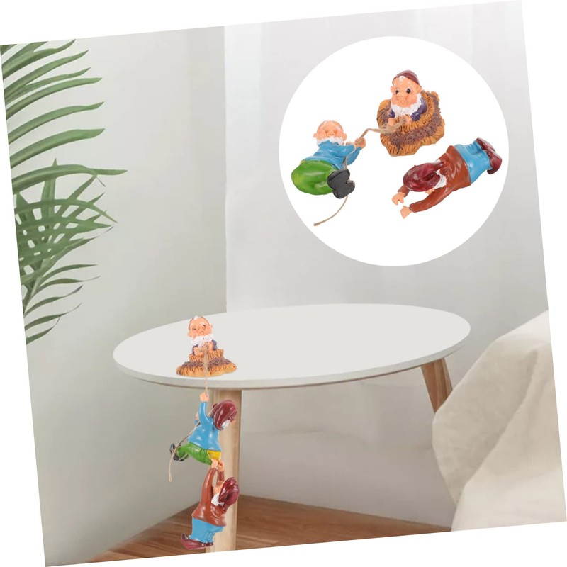 Levemolo 1 Set Creative Climbing Gnome Statue Pendant Resin Garden
