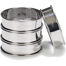 Patisse 2141 Set of 4 Stainless Steel Tartlet Cutters with Rolled Edges 8 x 2.5 cm Silver