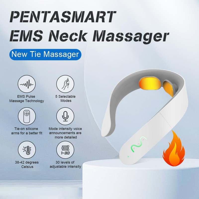 PENTASMART Smart Neck Massager, Electric Pulse EMS, Relieve Neck Pain,
