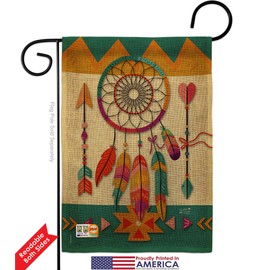Tribal Dreamcatcher Burlap Garden Flag Set Wall Hanger Country Living Southwest Desert Cactus Succulent Particular Area Small Decorative Gift Yard House Banner Double-Sided Made In USA 13 X 18.5