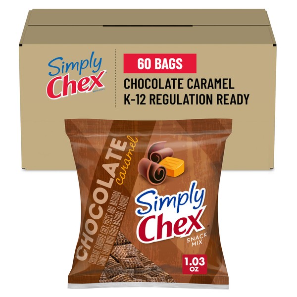 Simply Chex Mix, Chocolate Caramel, 1.03 Oz, (Pack of 60)