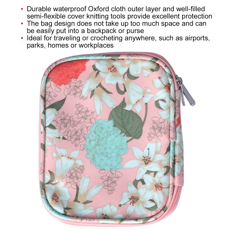 Storage Bag Waterproof Oxford Cloth Pink Lily Portable Household Daily