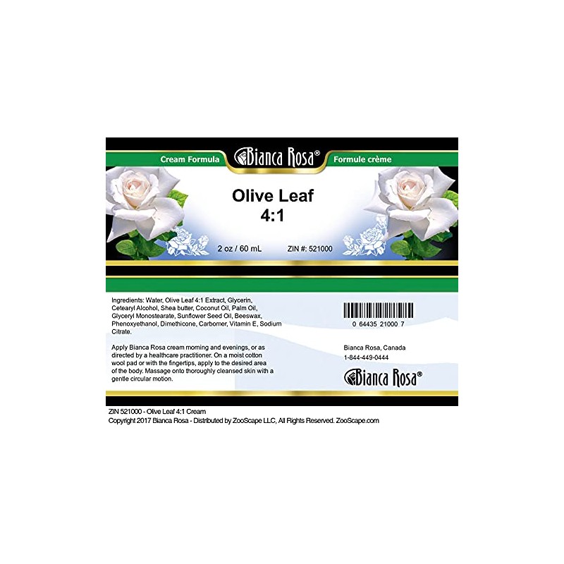 Bianca Rosa Olive Leaf 4:1 Cream (2 oz, ZIN: 521000)