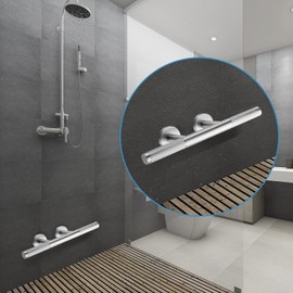 Shower Foot Rest,Brushed Nickel Shower Footrest for Shaving Legs,Knurled Brass Bar Shower Step Foot Ledge for Bathroom/Spa Wall Mount