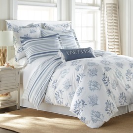 Levtex Home - Truro Comforter Set - King Comforter + Two King Pillow Cases - Stripe - Shades of Blue - Comforter (106 x 94in.) and Pillow Case (36 x 20in.) - Cotton
