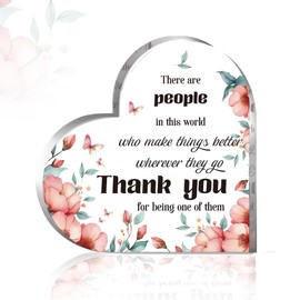 GOMAKERER Appreciation Gifts for Women, Thank You Gifts for Women Grateful Gifts Acrylic Heart Keepsake for Female Teacher Colleague on Christmas Thanksgiving Day Birthday