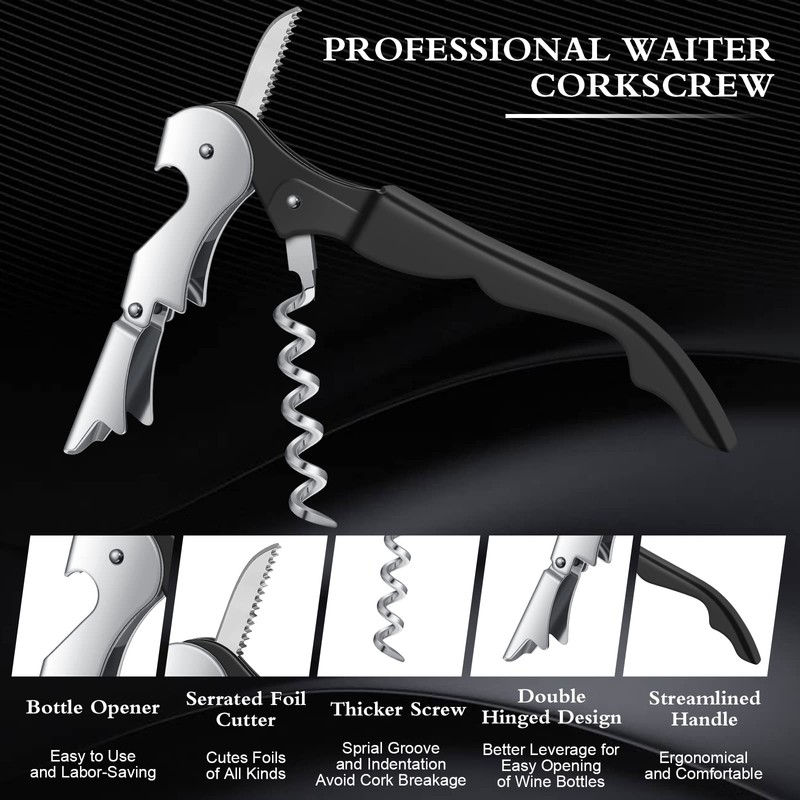 Waiter Corkscrew Wine Openers Heavy Duty Hinges Wine Key Bottle