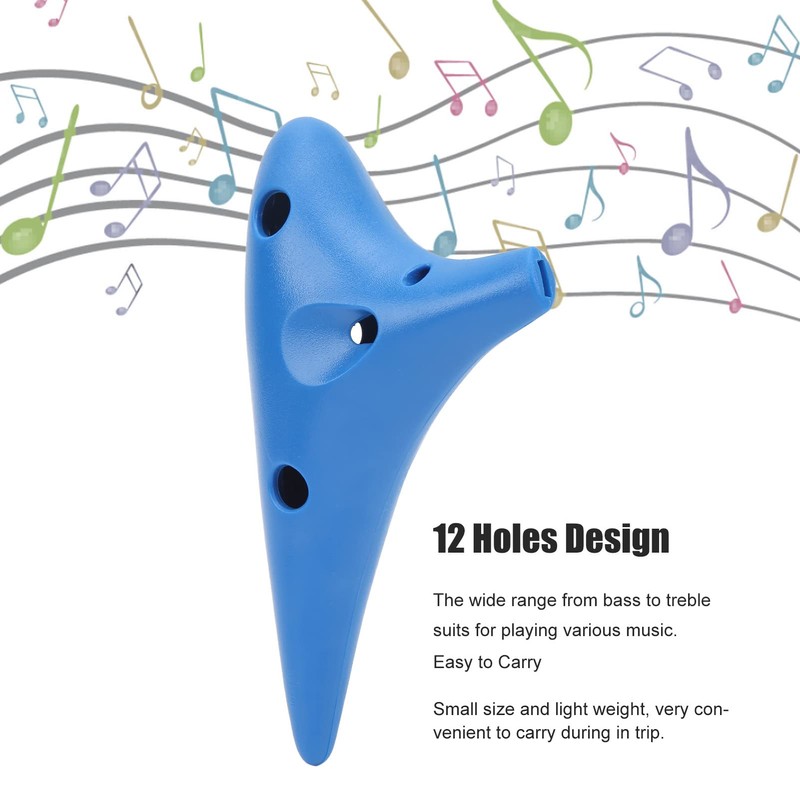 Ocarina Instrument, Ocarina Plastic Blue Easy Playing for Home
