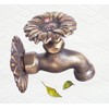 Taiwan Decorative Solid Brass Sunflower Garden Outdoor Faucet 4" inches