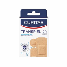 Curitas Venditas Adhesivas Transpiel Surtidas, resistentes al agua y adherensia duradera, protegen la herida contra la suciedad y bacterias, 20 piezas