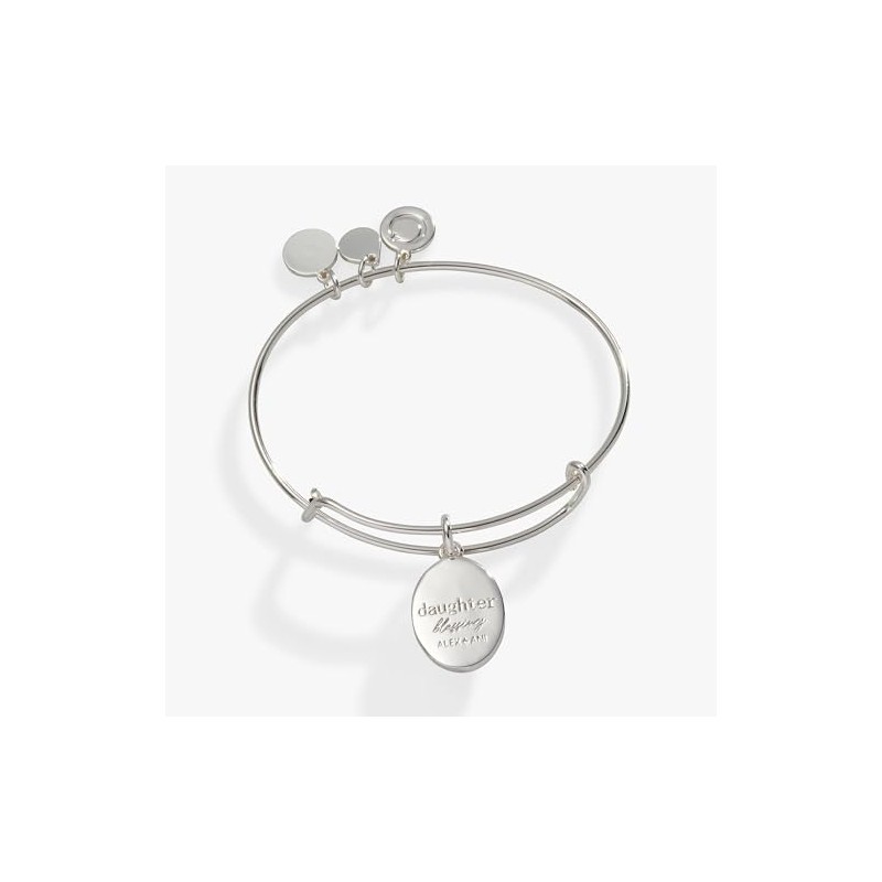 Alex and Ani Printed Flower 'Daughter' Charm Bangle