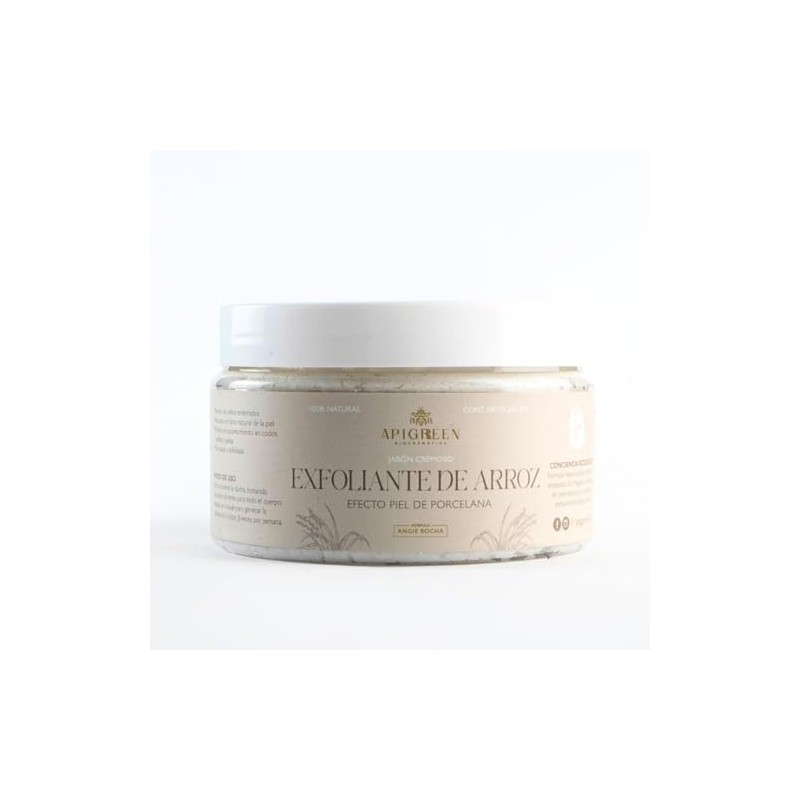 Jabón Exfoliante de Arroz Corporal APIGREEN Piel Suave y Luminosa