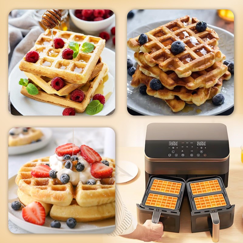 Inmorven Silicone Waffle mold,Non Stick Waffle Liner,Reusable Waffle Baking Tins