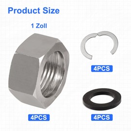 4-Piece Connection Set DN20-1 Inch for Stainless Steel Corrugated Pipe Screw Connection Solar Cable Solar Thermal Fitting Set Stainless Steel Corrugated Pipe Screw Solar Screw Fitting