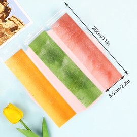 LOMIMOS 100PCS Recyclable Ice Popsicle Mold Bag,BPA Free Freezer Tubes With Zip Lock Seal Funnel for Healthy Snack Yogurt Stick Juice Fruit Smoothies Ice Candy Pops Family Party(11"x2.2")
