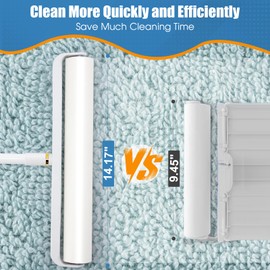 DYMOLL Dymoll 14.17" Large Lint Rollers for Pet Hair Extra Sticky, 360 Sheets Roller with Long Handle for Cleaning Carpets, Clothing, Couch, Furniture Wall Cleaner Mop Dust Remover