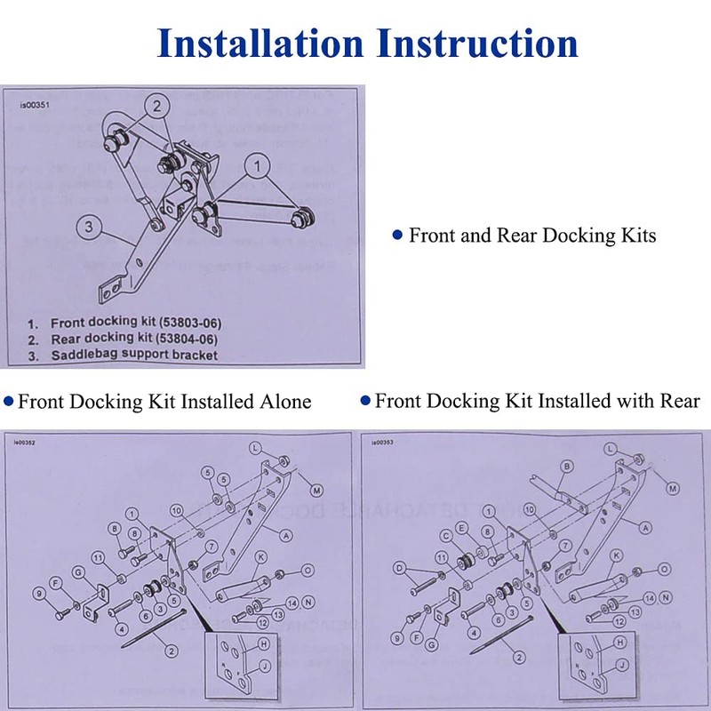 OUMURS Front Docking Hardware Kit For Harley Touring 1997-2008,Detachable Docking