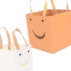 Smiling Face Paper Bag - Square Gift Bag for Party Favors & Cute Character Packaging Foldable Square Box 5ea