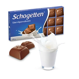 Schogetten Alpine Milk Chocolate Bar Candy Original German Chocolate 100g/3.52oz (Pack of 2)