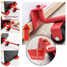 Furniture Lift Mover Tool Set, Furniture Movers Dolly with Wheels Lifter Appliance Furniture Sliders Furniture Lifter Moving Sliders for Moving Heavy Furniture Maximum Load 1300LBS