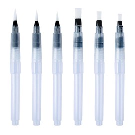 6 PCS Refillable Watercolour Brush Pens Set, Watercolour Pens, Water Pens, Water Brush Pen, for Watercolor Painting, Calligraphy, Sketching & Travel(White)