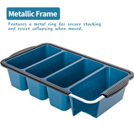 GORCI Silicone Freezer Tray With Lid, 8 Large 1 Cup Soup Freezer Molds, Soup Freezer Container for Meal Prepping, Large Ice Cube Tray， Perfect for Storing Leftovers, Sauces, Lasagna, 2-Pack