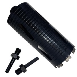 3 1/2 inch Dry Core Drill Bit 10in/254mm Drilling Depth， 5/8-11" Thread，10mm Diamond Segment Height，2 Adapters