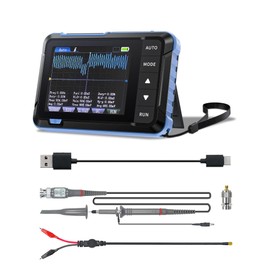 DSO153 Oscilloscope, Portable Car Oscilloscope, 5MS/s High Sample Rate, 1M Bandwidth, Digital Handheld Oscilloscope with 0-10KHz Signal Generator, 14 Waveforms, Automatic Shut-Off, P6100 Probe Head
