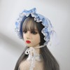Victorian White Lace Bonnet Hat for Women Ladies Handmaid Medieval