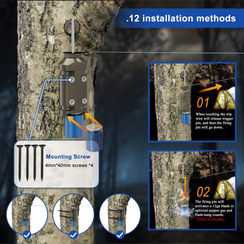 MTGSTOCL 2 Pack Upgraded Perimeter Trip Alarm 12 Gauge Camping