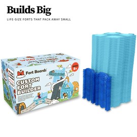 Fort Boards - Fort Building Kit | Jumbo Blocks Kids Toy | 90 Piece Set: Light Blue