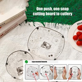 Collapsible Bowl Plate Cup Set 3 pcs, Camping Bowls Food Grade, Folds Freely, Chopping Board, Portable Camping Tableware, for Outdoor Camping Family Picnic Travel(3pcs)