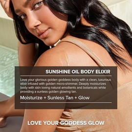 NUDESTIX Sunshine Oil Body Elixir – Hydrating with Gradual Tan & Golden Shimmer | Clean, DHA-Free | Coconut, Argan, Avocado & Squalane | Vegan