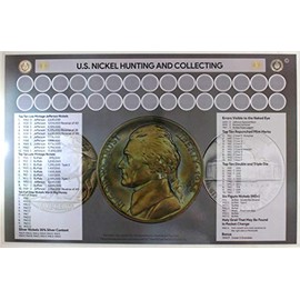 U.S. Nickel Hunting and Collecting 11" x 17" Coin Roll Sorting Laminated Mat