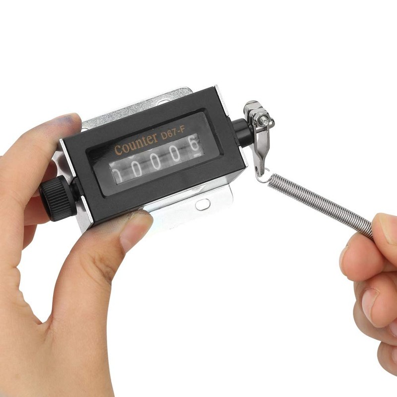 Mechanical Counter, D67F 5 Digit 0-99999 Mechanical Resettable Manual Hand