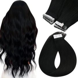 Sunny Tape in Real Human Hair hair extensions - Color: #4/27/4 Brown Ombre Caramel Blonde Mix Dark Brown, Size: 14Inch 50G