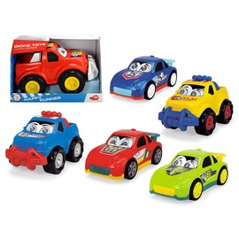 Dickie Toys Happy Runner, Play Cars for Children from 1 Year, Off Roader, Toy Cars, Light & Sound, 6 Assorted