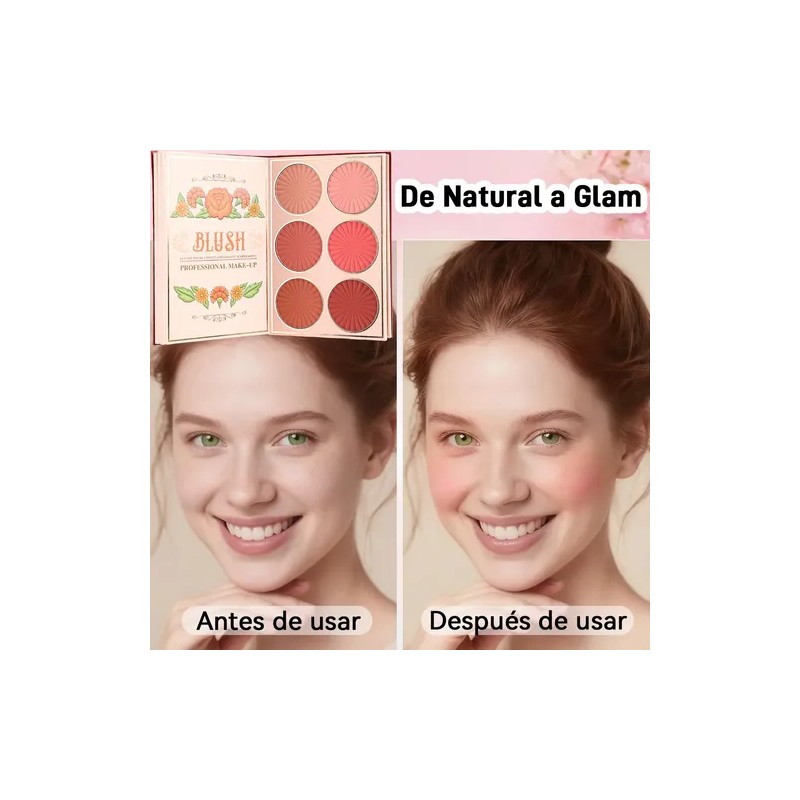 5 En 1 Paleta Sombras, Gloss, Iluminador, Rubor Y Contorno