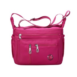 Fabuxry Purses and Shoulder Handbags for Women Crossbody Bag Messenger Bags (Rose Red)