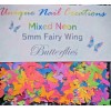 Unique Nail Creations NEON BUTTERFLY GlitterU Choose Color~Nail Art•Acrylic•Ge -