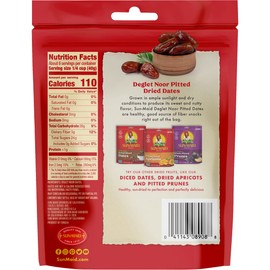 Sun-Maid California Pitted Dates | Deglet Noor | Resealable Bag | 8 Ounce | Whole Natural Dried Fruit | No Artificial Flavors | Non-GMO