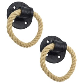 2pcs Rope Pull Ring Rustic Door Black Handles for Doors Retro Cabinet Dresser Ring Head Wooden Dresser Per Screen in Closet Dresser Drawer Handle Cupboard Meli Iron