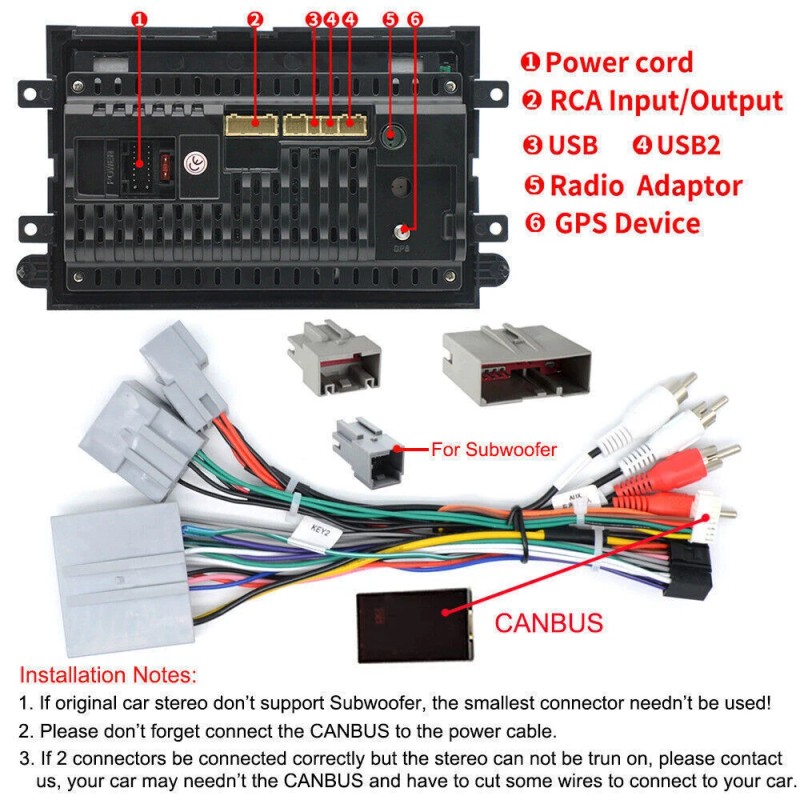 Vorally For 2004-2008 Ford F150 Dash Radio Bluetooth Wireless CarPlay