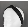 Black turban knot headband fabric covered head band grip teeth
