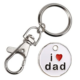 Harts 1 unit New Shape £1 coin Trolley Tokens Keyrings Supermarket Locker (I love Dad)