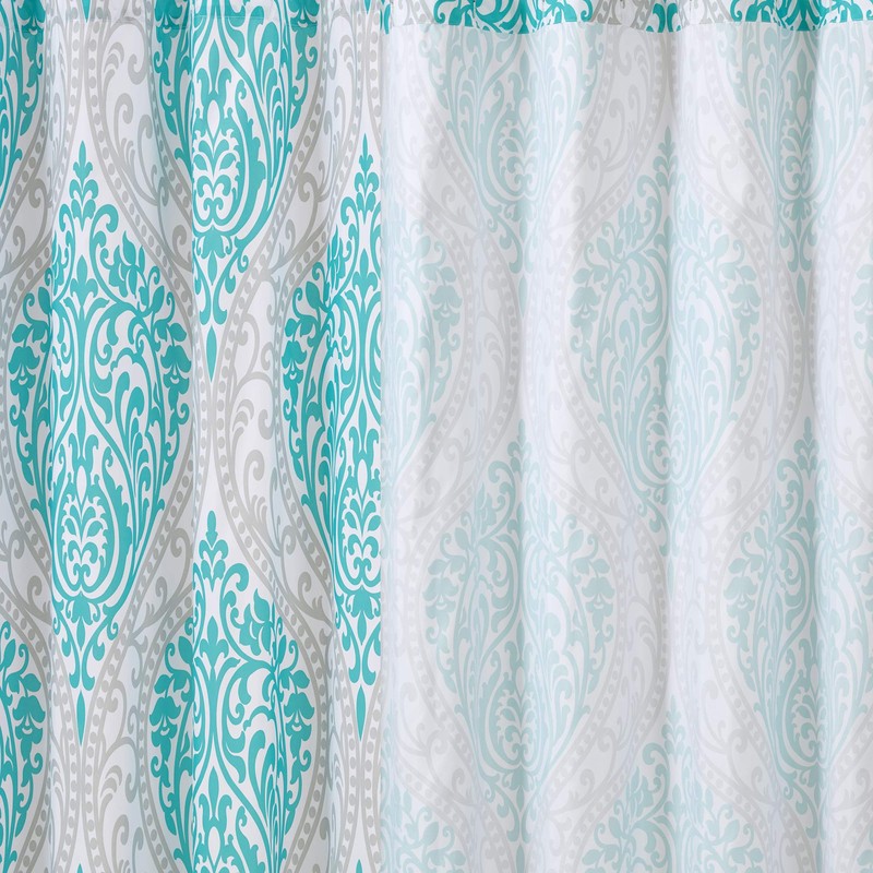 Comfort Spaces Coco Bathroom Shower Curtain Printed Damask Pattern Modern