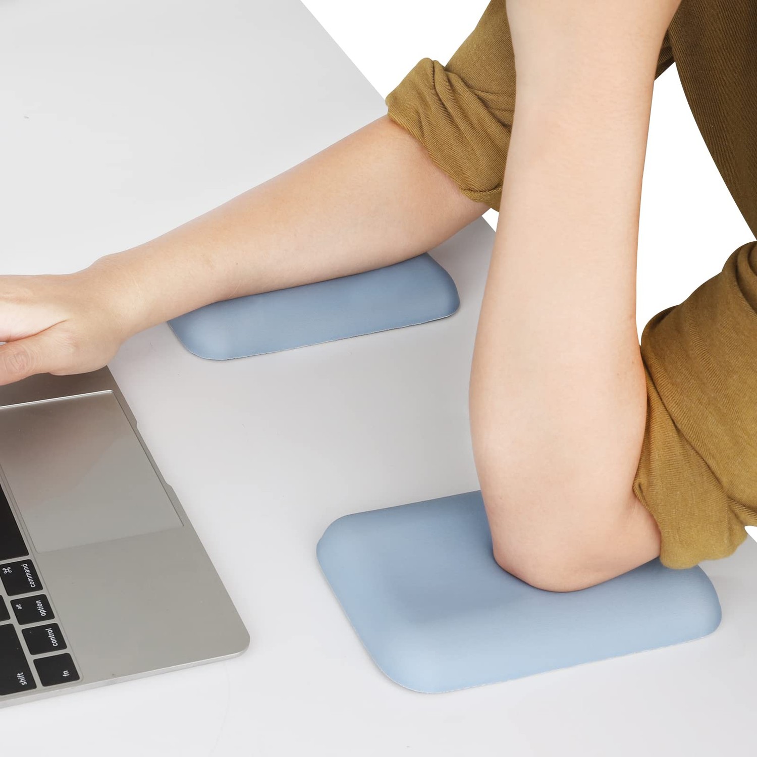 Leolee Elbow Rest Pads for Desk, Blue Ergonomic Wrist Rest with Memory ...