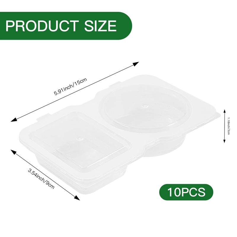 Yukaiwn Double Compartment Condiment Container, 10PCS Reusable Snack Pack Containers,