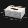 Rectangular Tissue Box Cover, ultifunction PU Leather Pen Pencil Remote